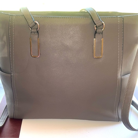 Matthew & Julian Elegant Gray Leather Tote Bag - Picture 1 of 4